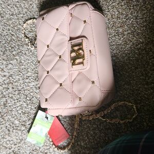 NWT BADGLEY MISCHA PINK PEARL PURSE